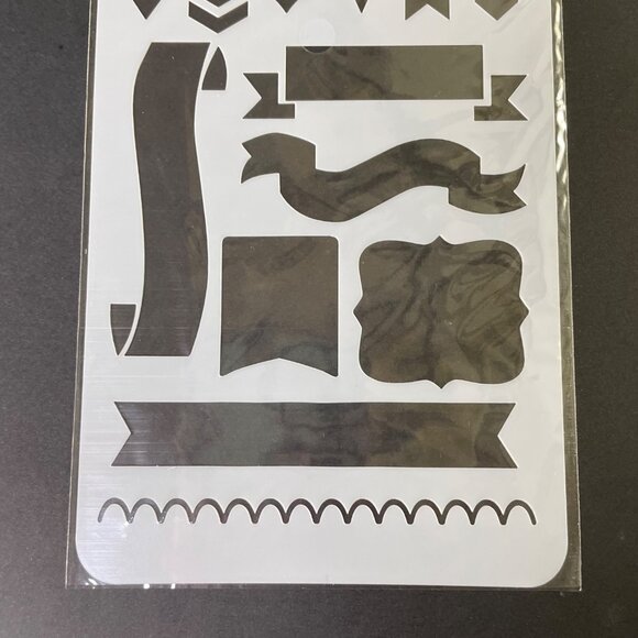 Reusable Art Planner Stencil Lines Scallops Banners Speech Bubbles Flags u Mixe - Picture 3 of 3